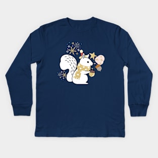 Winter Squirrel Kids Long Sleeve T-Shirt